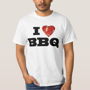 I heart BBQ, Steak Heart Shape Funny Grilling T-Shirt
