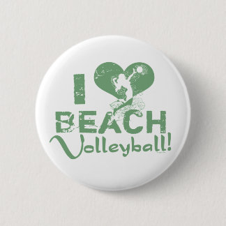 I Heart Beach Volleyball Button