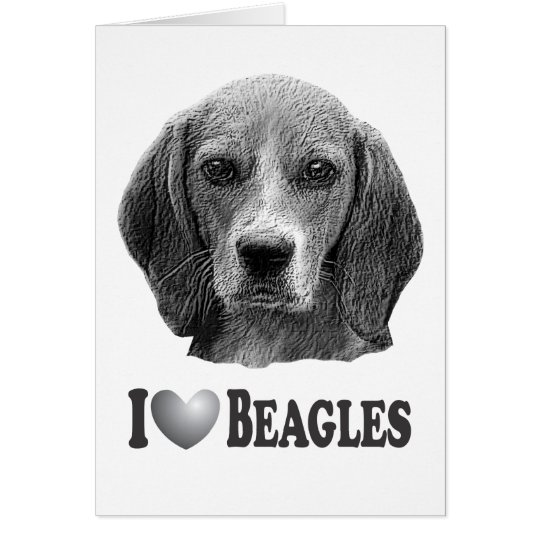 I Heart Beagles with Beagle Portrait Card