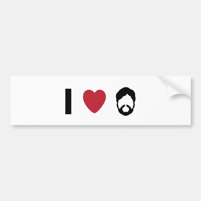 I heart beard bumper sticker (Front)