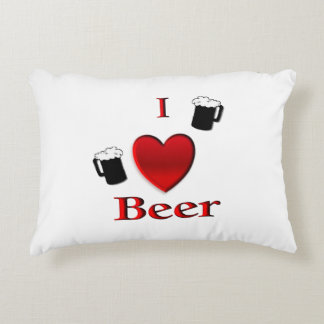 I Heart Beer Design Accent Pillow