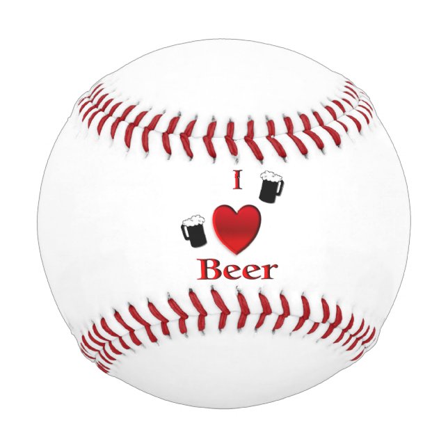 I Heart Beer Design Baseball (Front)