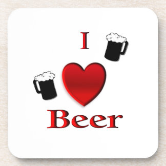 I Heart Beer Design Beverage Coaster
