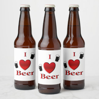 I Heart Beer Design Bottle Label