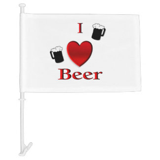 I Heart Beer Design Car Flag