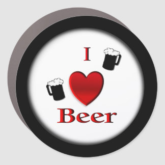 I Heart Beer Design Car Magnet