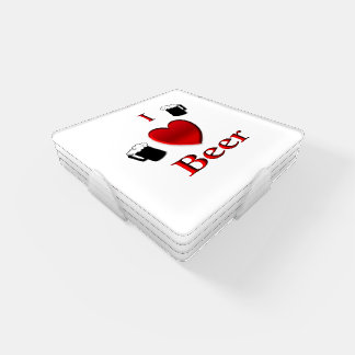 I Heart Beer Design Coaster Set
