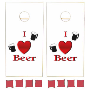 I Heart Beer Design Cornhole Set
