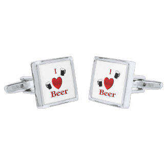 I Heart Beer Design Cufflinks