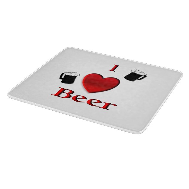 I Heart Beer Design Cutting Board (Corner)
