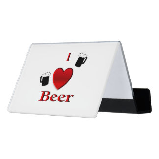 I Heart Beer Design Desk Business Card Holder
