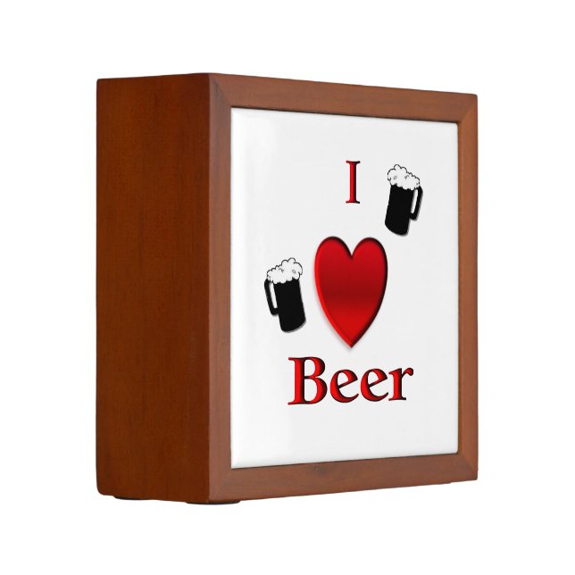 I Heart Beer Design Desk Organizer (Left)