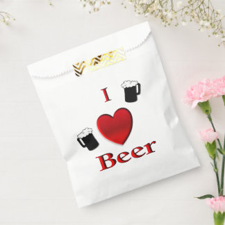 I Heart Beer Design Favor Bag