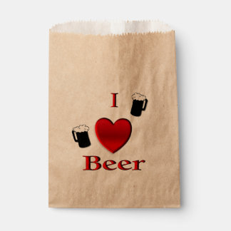 I Heart Beer Design Favor Bag