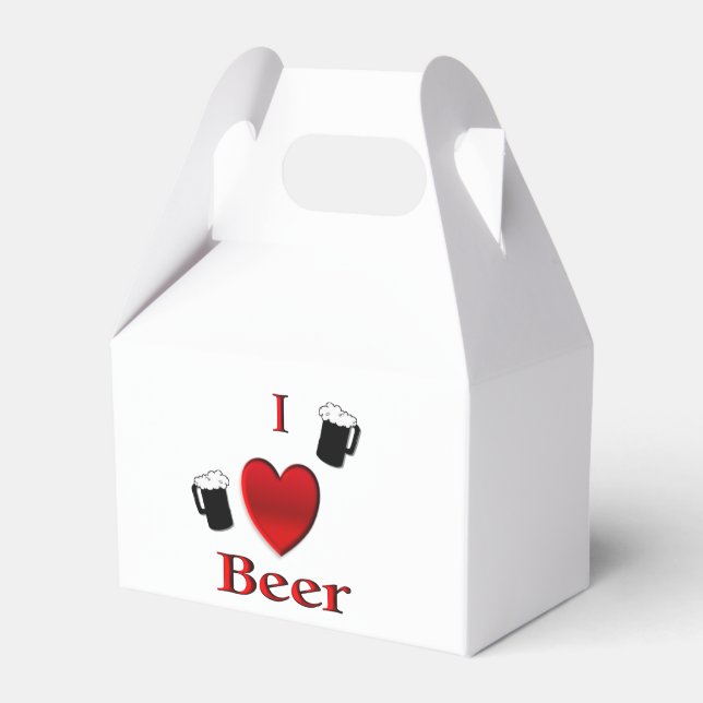 I Heart Beer Design Favor Boxes (Front Side)