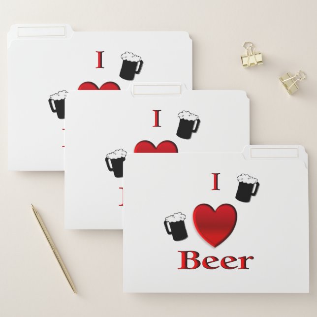 I Heart Beer Design File Folder (Set)