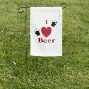 I Heart Beer Design Garden Flag