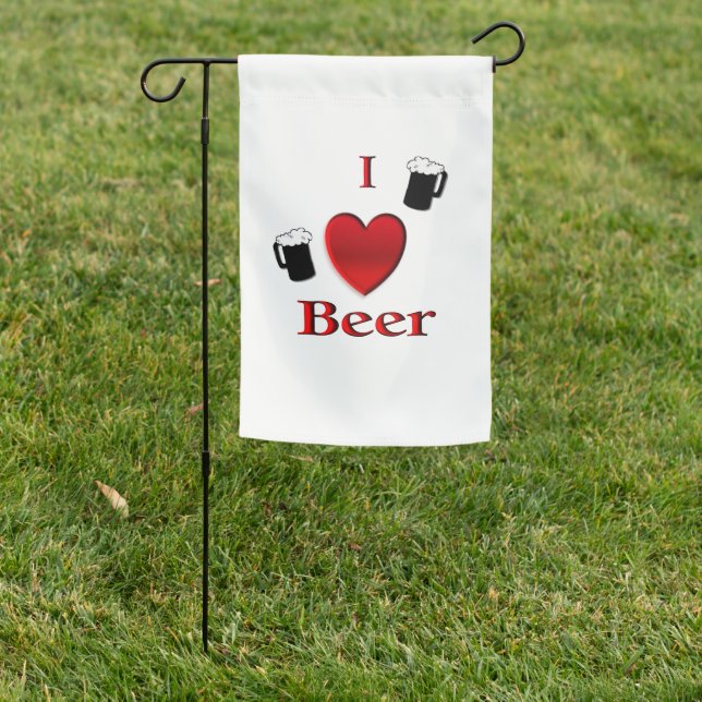 I Heart Beer Design Garden Flag (In SItu)