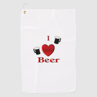 I Heart Beer Design Golf Towel