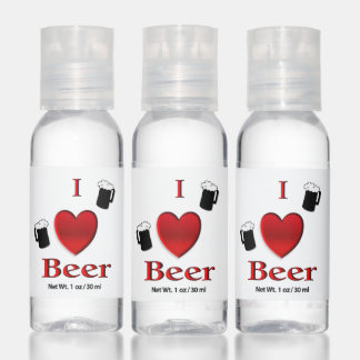 I Heart Beer Design Hand Sanitizer