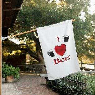 I Heart Beer Design House Flag