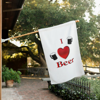 I Heart Beer Design House Flag
