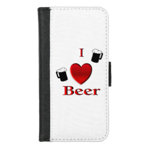 I Heart Beer Design iPhone 8/7 Wallet Case