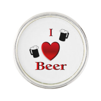 I Heart Beer Design Lapel Pin