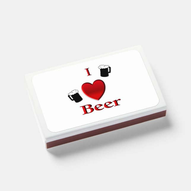 I Heart Beer Design Matchboxes (Front Closed)