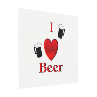 I Heart Beer Design Metal Print
