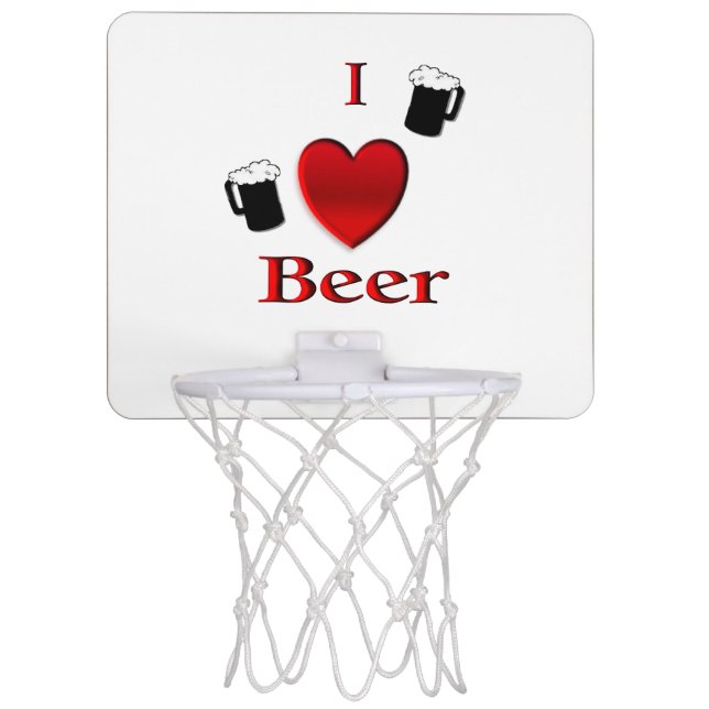 I Heart Beer Design Mini Basketball Hoop (Front)