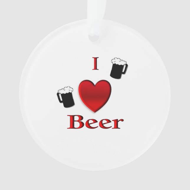 I Heart Beer Design Ornament (Front)