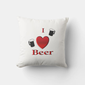 I Heart Beer Design Outdoor Pillow