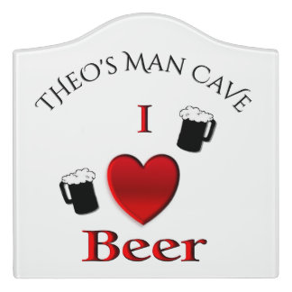 I Heart Beer Design Personal Door Sign