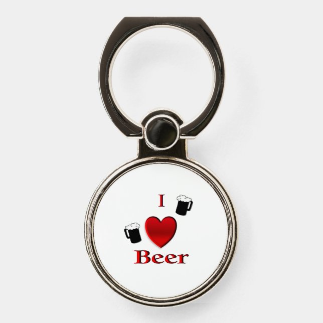 I Heart Beer Design Phone Ring Stand (Front)