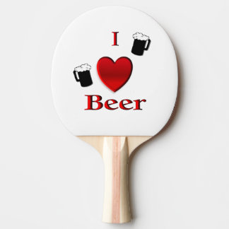 I Heart Beer Design Ping Pong Paddle