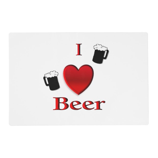 I Heart Beer Design Placemat (Front)