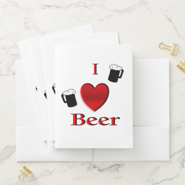 I Heart Beer Design Pocket Folder (In Situ)