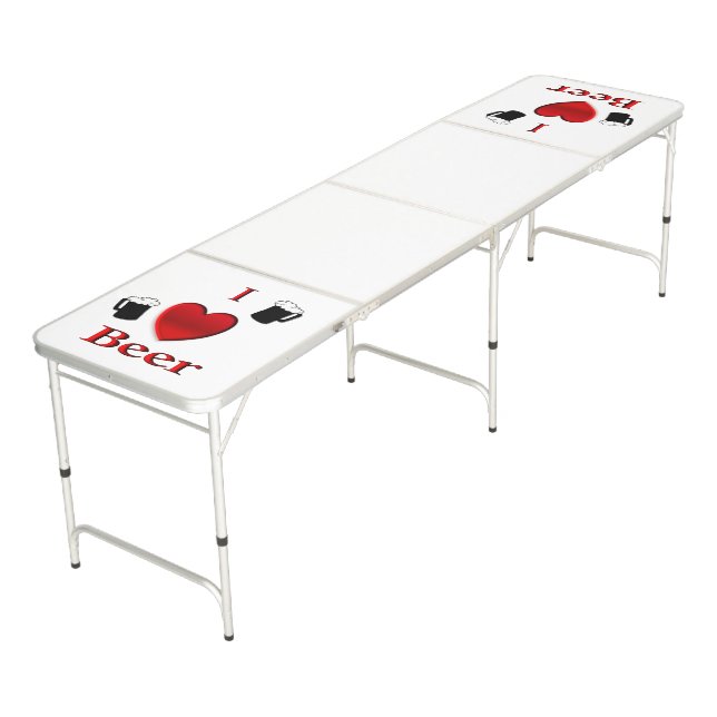 I Heart Beer Design Pong Table (Angled)