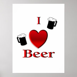 I Heart Beer Design Poster