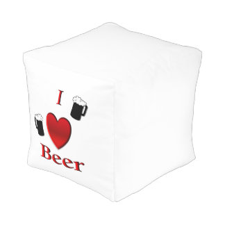 I Heart Beer Design Pouf