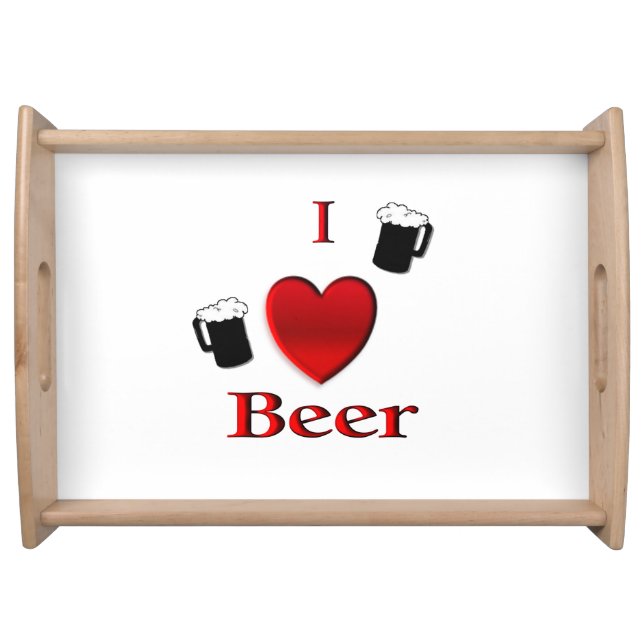 I Heart Beer Design Serving Tray (Front)