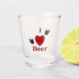 I Heart Beer Design Shot Glass