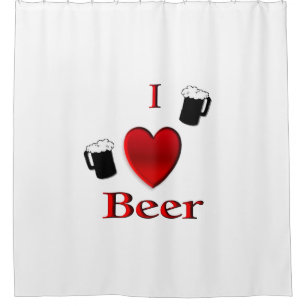 I Heart Beer Design Shower Curtain
