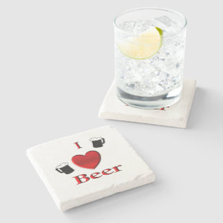I Heart Beer Design Stone Coaster