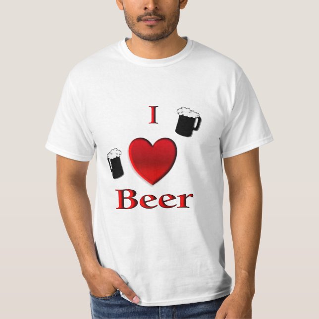 I Heart Beer Design T-Shirt (Front)