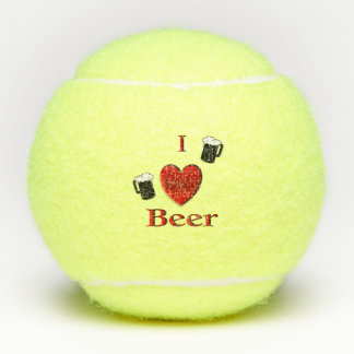 I Heart Beer Design Tennis Balls