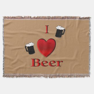 I Heart Beer Design Throw Blanket