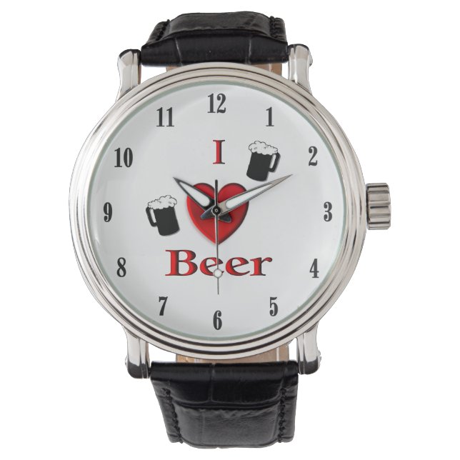 I Heart Beer Design Watch (Front)