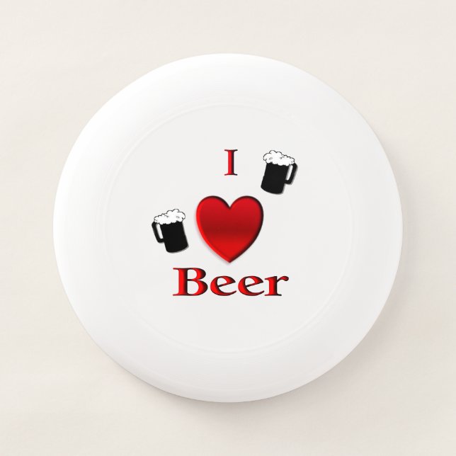 I Heart Beer Design Wham-O Frisbee (Front)